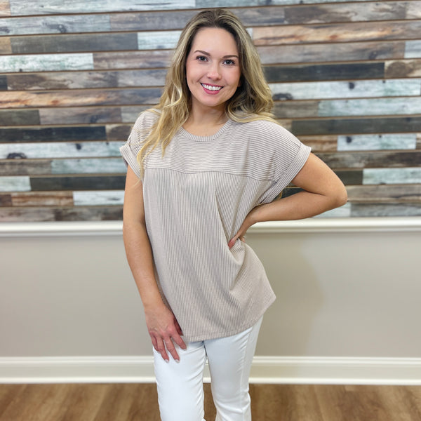 Cuff Sleeved Top - Southern Grace Boutique 