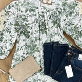 Sage Floral Top