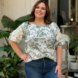 Sage Floral Top