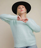 Mint Fluffy Sweater - Southern Grace Boutique 