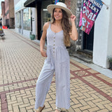 Stripe Wide Leg Jumpsuit - Southern Grace Boutique 