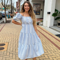 Gingham Tiered Midi Dress
