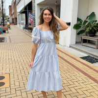 Gingham Tiered Midi Dress