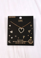 Love CZ Lined Heart Necklace GOLD - Southern Grace Boutique 