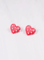 Charmed Pearl Heart Stud Earring RED - Southern Grace Boutique 